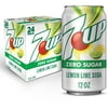 7UP Zero Sugar Lemon Lime Soda Pop, 12 fl oz, 24 Pack Cans