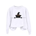thumbnail image 2 of Funny Halloween Sweatshirts for Women Spooky Vibes Only Crewneck Fall Outfits Cute Ghost Graphic Tops for Autumn, 2 of 6
