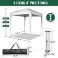 thumbnail image 6 of Ktaxon Leg 6.5' x 6.5' Ez Pop up Anti Uv Patio Tent Folding Gazebo Backyard Canopy White, 6 of 7