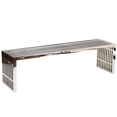 thumbnail image 3 of Modway Gridiron Medium Stainless Steel Bench, Set of 3 in Silver, 3 of 7