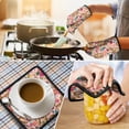 thumbnail image 4 of Dogs with Flowers Kitchen Oven Mitt and Pot Holder Sets 4 Pcs for Baking, Cooking and Grilling, Heat Resistant Up To 392 °F, 4 of 7