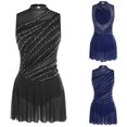 thumbnail image 4 of renvena Costume de Danse Lyrique Robe de Ballet Moderne Sans Manches avec Strass Contemporain Noir G, 4 of 9