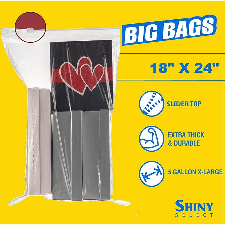 Shiny Select Extra Large X-Large Jumbo 8 Gallon Zipper Top Reclosable  Storage Bags, Ziplock Big Freezer & Food Storage Bags
