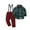 Plaid, variant on CARETOO Toddler Baby Boy Clothes Suit Dress Shirt Bowtie Suspender Pants Formal Wedding Outfits 3pcs
