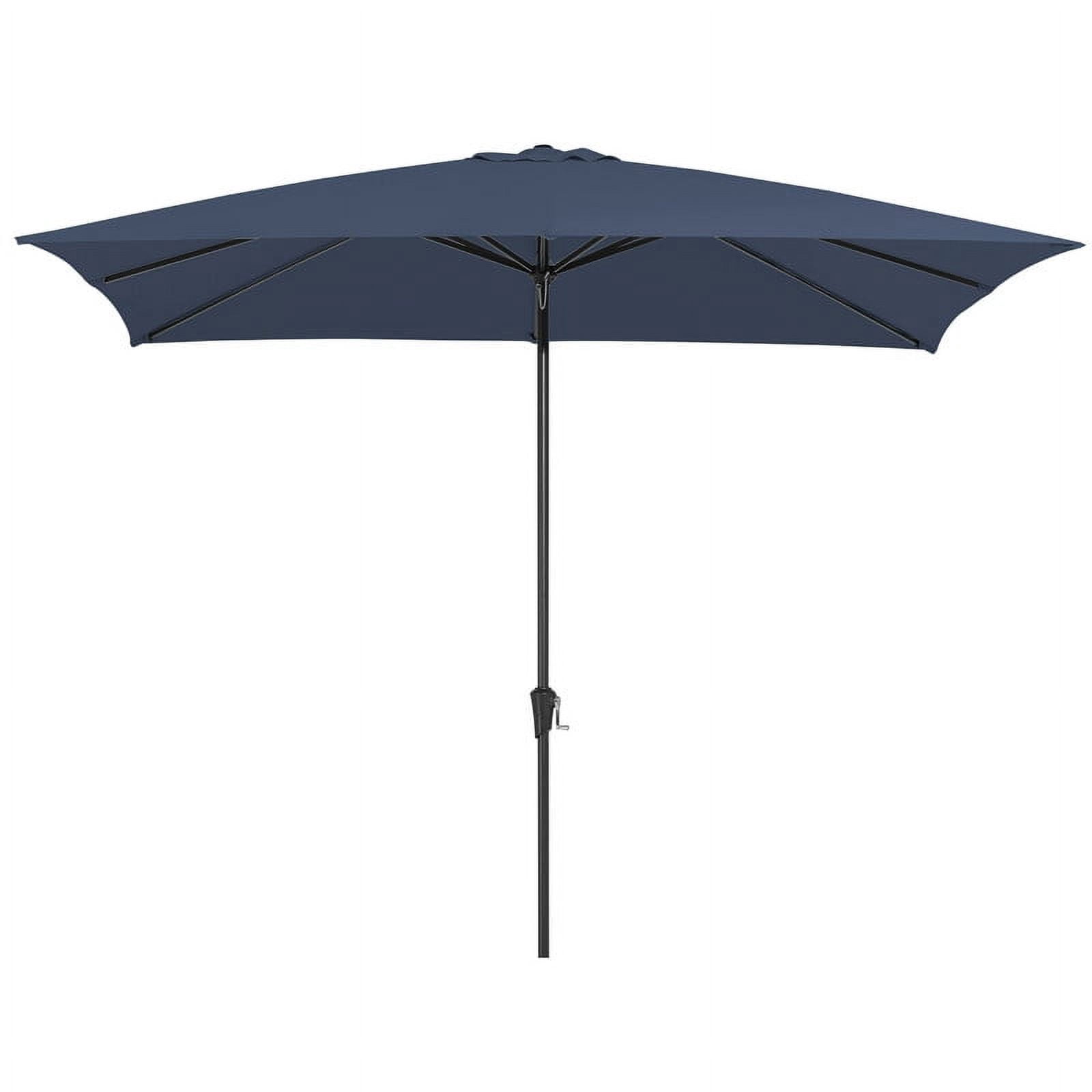 JUSTLET 8 x 10 ft Outdoor Rectangular Patio Market Umbrella, Navy Blue