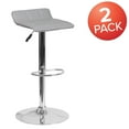 thumbnail image 4 of BizChair 2 Pack Contemporary Gray Vinyl Adjustable Height Barstool with Quilted Wave Seat and Chrome Base, 4 of 9