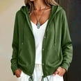 thumbnail image 3 of SYwaren Women's Long Sleeve Button Up Shirt Casual Hooded Loose Solid Color Oversized Top Fashion Trendy Stylish, 3 of 8