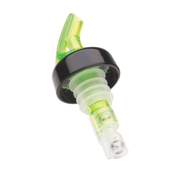 Sure Shot Green Measured Liquor Pourer with Collar, 1 oz -- 12 per case