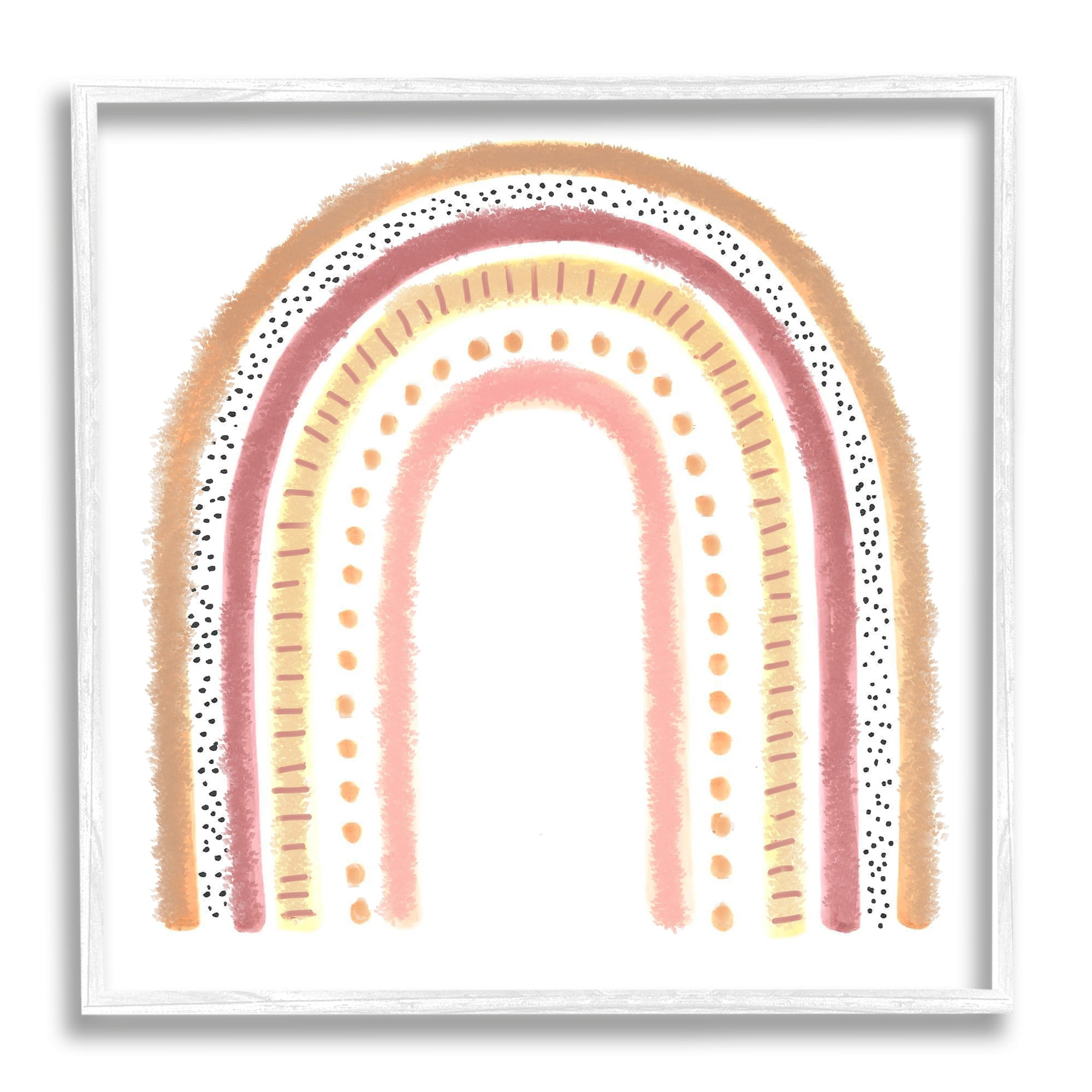 Stupell Industries Patterned Stripe Rainbow Brown Pink Yellow, 24 x 24,Design by Reesa Qualia