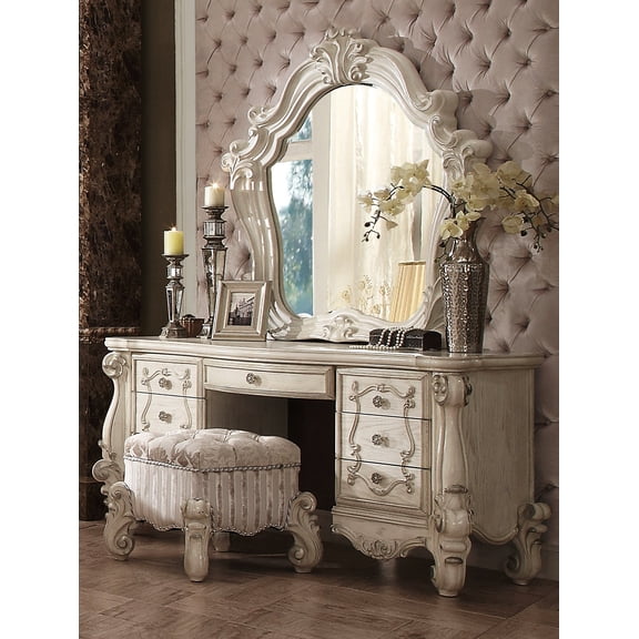48" X 4" X 47" Bone White Glass Mirror