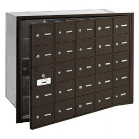 4B  Horizontal Mailbox - 25 A Doors (24 usable) - Bronze - Front Loading - USPS Access
