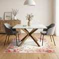 thumbnail image 3 of ODIKA 5'x7' Washable Area Rug Pink Boho Ribbon Border Alfombra Para Cuarto Scattered for Small Living Room, Bedroom, Easy Care, Non-Shedding, Pet Friendly, 3 of 7