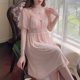 thumbnail image 2 of Camisones de seda satinada de manga corta para mujer, ropa de dormir de encaje, vestido dulce con lazo, lencería Sexy, camisón para el hogar, 2 of 5