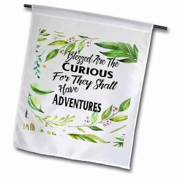 3dRose, Blessed Are The Curious For They Shall Have Adventures, 12 x 18 inch Garden Flag