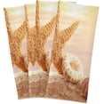 thumbnail image 6 of Starfish Shells Sandy Tea Towels Set of 1 Beach Sunset Time Kitchen Dish Cloth with Hanging Loop, 18"x28"Lint-Free Absorbent Towel for Kitchen Drying Wiping and Cleaning, 6 of 7