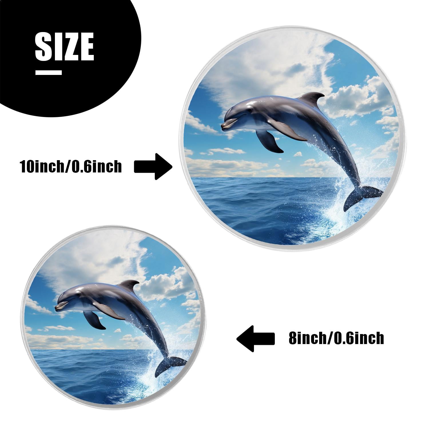 Stove Burner Covers 4 Pcs for ,dolphin jumping out of the sea Beautiful Pattern, Round Gas Stove Burner Cover 8Inch And 10Inch