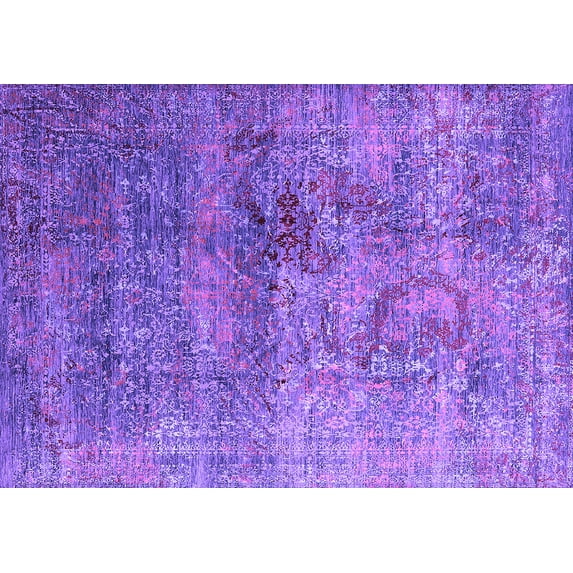 Ahgly Company Indoor Rectangle Oriental Purple Industrial Area Rugs, 5' x 8'