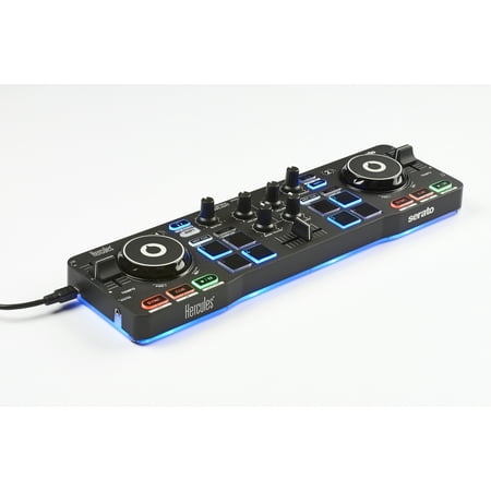 Hercules DJ Control Starlight- Beginner DJ Controller with Touch-Sensitive Jog Wheels and Built-in Light