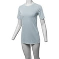 thumbnail image 5 of A2Y Women's Basic Solid Premium Cotton Short Sleeve Crew Neck T Shirt Tee Tops Light Grey L, 5 of 6