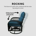 thumbnail image 3 of SHGJ&SOFT 3-Piece Patio Conversation Set with Thick Cushions and Glass Table, Modern PE Rattan Outdoor Furniture for Deck, Porch or Garden (Navy Blue), 3 of 13