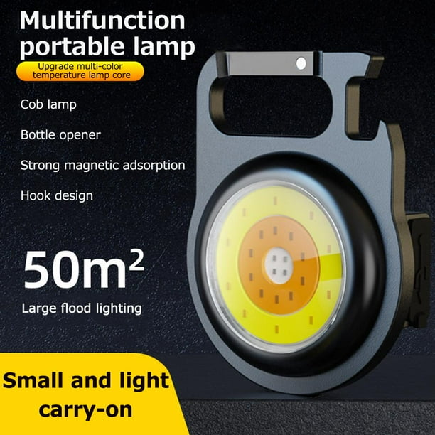 USB COB LED Mini linterna llavero abrebotellas 500lm linterna de bolsillo negro Likrtyny Iluminación del hogar multifuncional