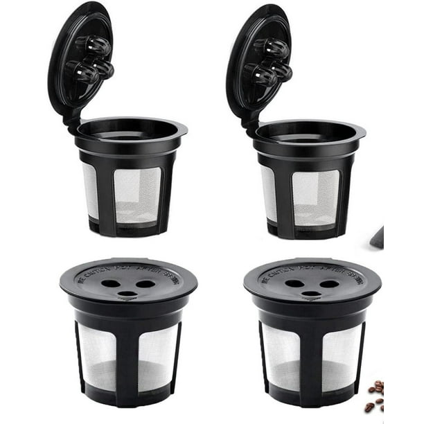 4 Reusable Refillable K Cup Coffee Filter Pods for Ninja Dual Brew