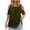 Army Green, variant on Womens Cold Shoulder Tops Plus Size Casual Solid Color Tunic Short Sleeve T-Shirt Cotton Summer Crew Neck Loose Blouses (Pink 4XL)