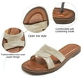 thumbnail image 3 of Ecetana Sandals for Women Slide Sandals Open Toe Flat Dress Sandals Indoor Outdoor Summer Slippers, 3 of 6