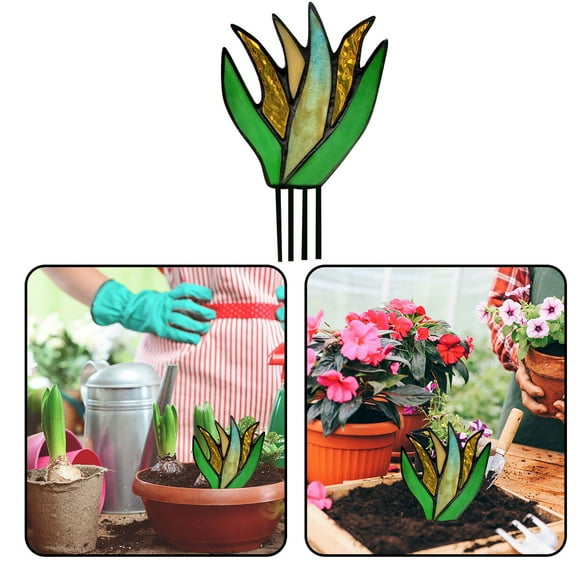 Miniature Stained Acrylic Agaves Aloe Potted Plant In Ceramic Stained Agaves Aloe Potted Plant In Terra Cotta Planter Pot