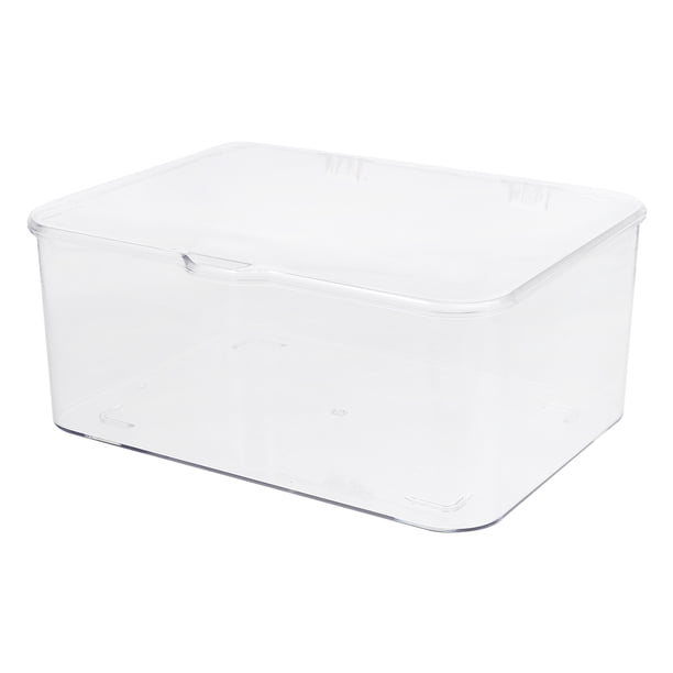 Caja de almacenamiento de escritorio transparente para el hogar, organizador de almacenamiento de escritorio apilable