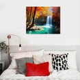 thumbnail image 3 of Orinice  Large Waterfall Canvas Wall Art Red Tree Forest Autumn Landscape Nature Fall Picture Artwork for Bedroom Living Room Office Kitchen Home Decor Ready to Hang 20x16in, 3 of 3