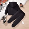 thumbnail image 7 of LILIYA Little Boy Halloween Sweatsuit Outfits Long Sleeve Hooded Sweatshirt Hoodie Fall Winter Clothes Children's Fashionable Printed Hooded Long Pants Set, 7 of 7