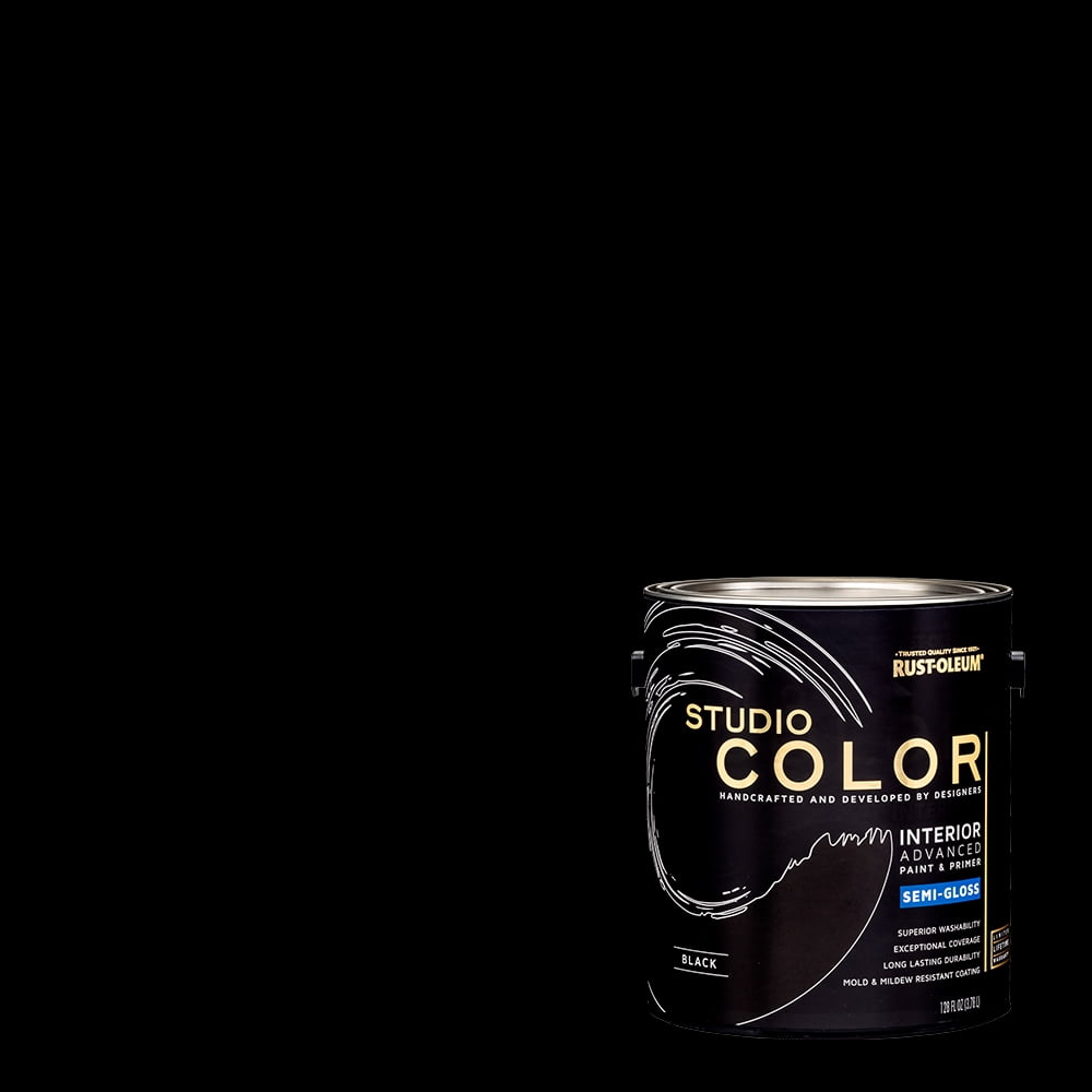 Black, RustOleum Studio Color Interior Paint + Primer, SemiGloss