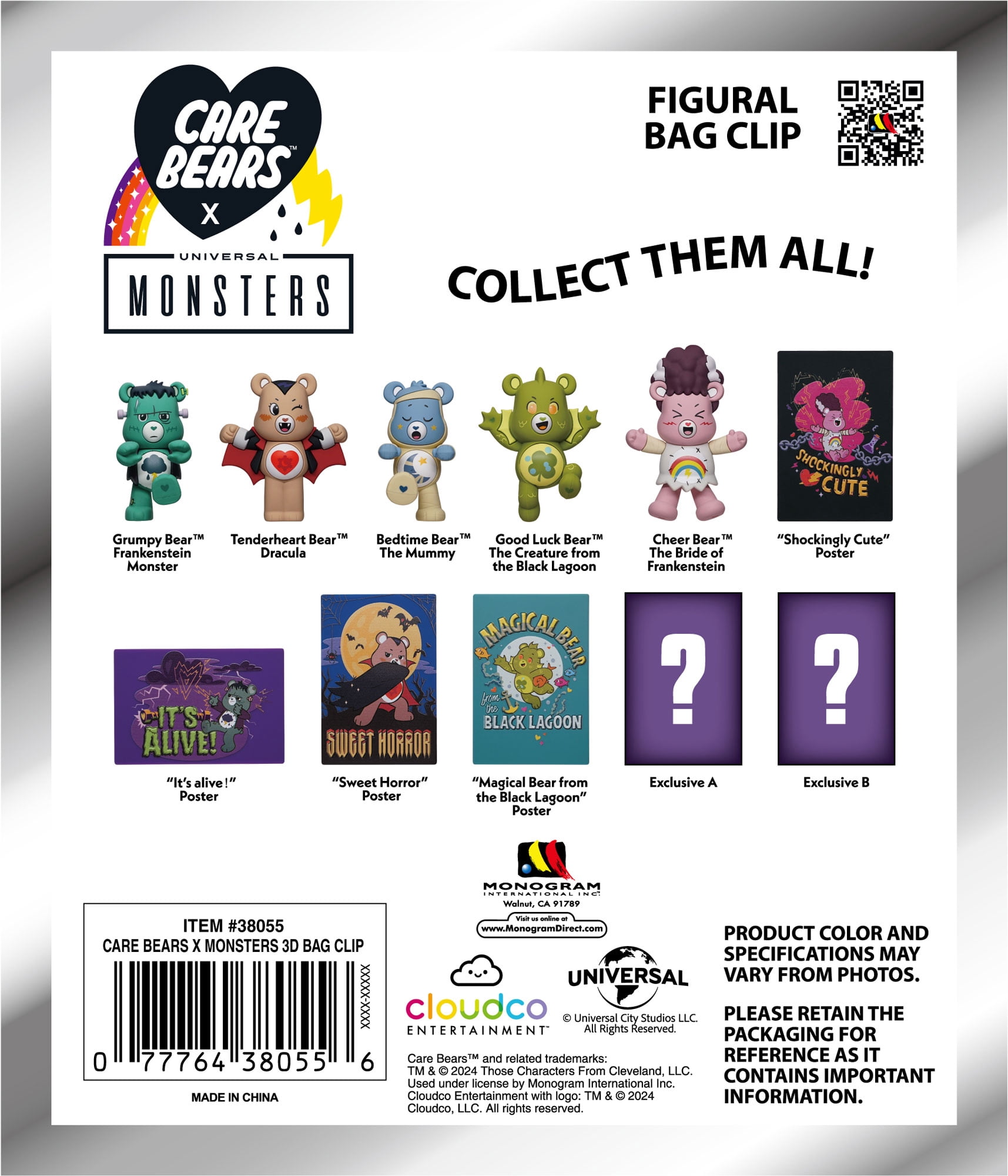 CARE BEARS X UNIVERSAL MONSTERS 3D FOAM BAGCLIP - Walmart.com