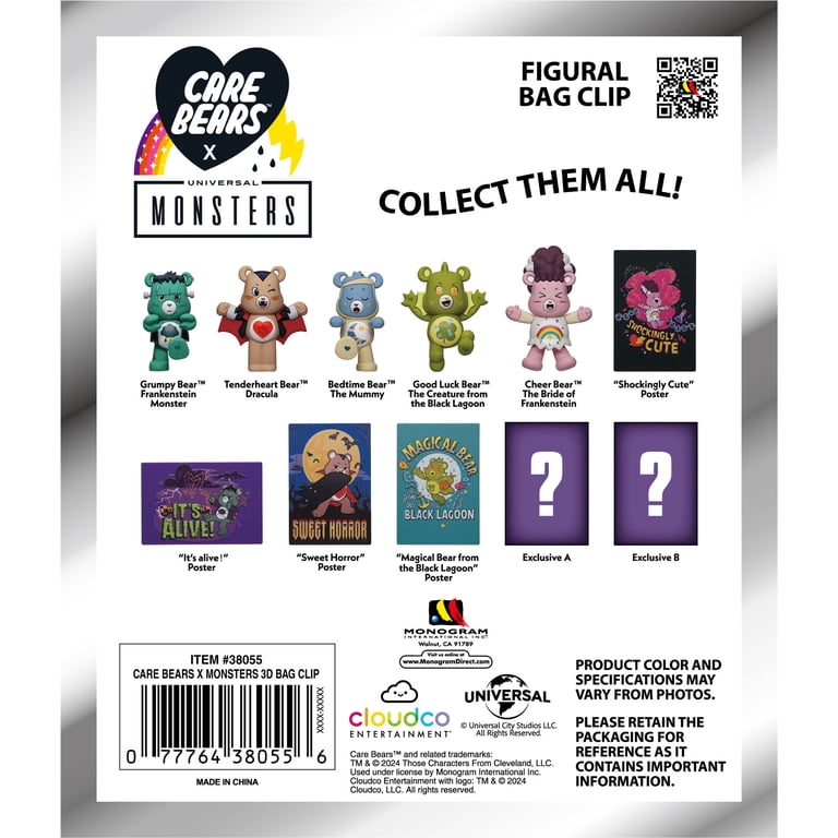 CARE BEARS X UNIVERSAL MONSTERS 3D FOAM BAGCLIP - Walmart.com
