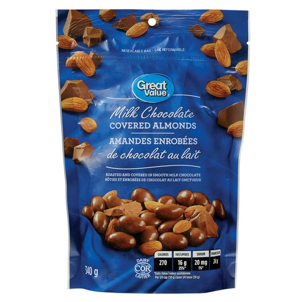 Great Value Milk Chocolate Covered Almonds, 340 g Walmart.ca