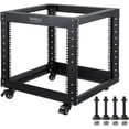 thumbnail image 2 of Open  Server Rack with Wheels- Heavy Duty Post Quick Assembly Support Equipment Home Network Cabinet, 2 of 6
