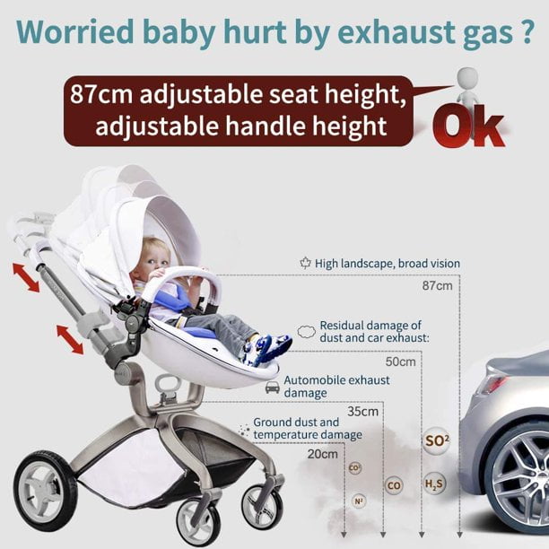 Hot Mom Baby Stroller with Adjustable Seat Height Reversible