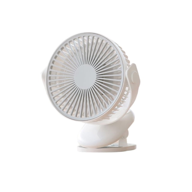 Ounissouiy Ventilador de viento de ciclo de verano portátil Ventilador de enfriamiento giratorio de viento de cuatro engranajes Ventilador recargable Electrodomésticos Blanco Ounissouiy HA026436-01