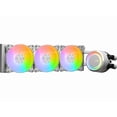 thumbnail image 4 of MSI MAG CoreLiquid E360 White - AIO ARGB CPU Liquid Cooler - Rotating Cap Design - 360mm Radiator - Triple 120mm ARGB PWM Fans - LGA 1851,1700 Ready / AM5 Compatible, 4 of 5
