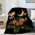 thumbnail image 4 of Mushroom Blanket Mushrooms Gifts for Women Soft Cozy Fleece Flannel Mushroom Night Moth Throw Blanket All Season Plant Blankets for Sofa Couch Bed Decorative 80"x60" for Audlt, 4 of 6