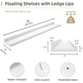 thumbnail image 2 of Picture Ledge Shelf, Wood Floating Shelves Set of 2, 36 inch Picture Ledge Shelves, Photo Ledge Nursery Book Shelves Wall Mounted for Living Room Kids' Room Bedroom, Color White, 2 of 14