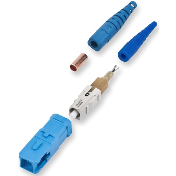 Corning 95-200-41 Unicam Connector, SC Single Mode OS2, Fiber Optic Connectors, Field Installable, Low Loss, No-Epoxy/No-Polish, Blue Housing