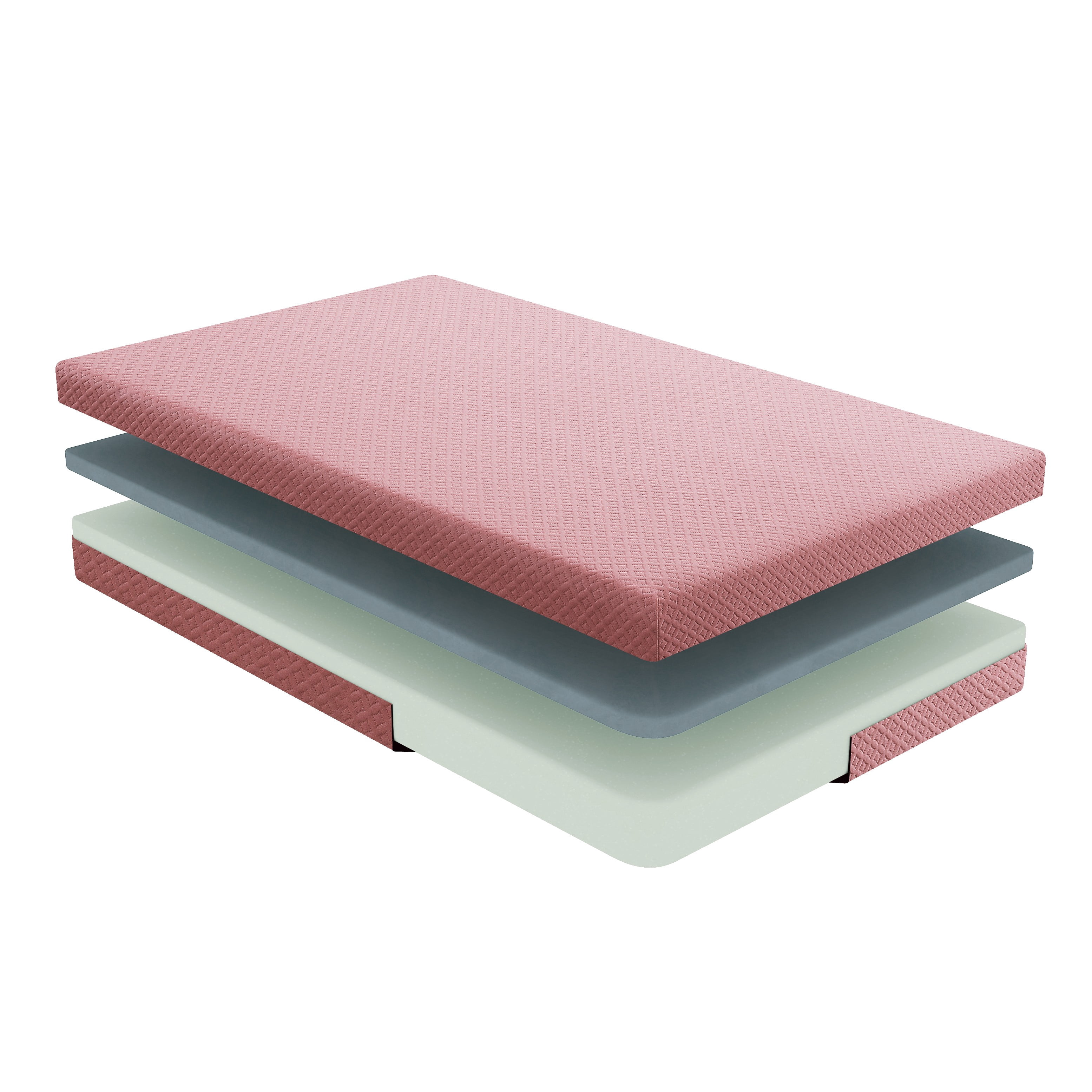 7inch Full Mattress and Pillow Set, Breathable Fabric Gel-Infused Memory Foam Mattress, Pink, Mattress in a Box