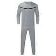 thumbnail image 3 of Men 2 Piece Outfits Fall Casual Crew Neck Muscle Long Sleeve Pullovers And Classic Fit Sweatpant Set Tracksuit, 3 of 4