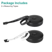 EEEkit 2pcs 60 Soft Tape Measure, Retractable Double Scale Body Sewing Tailor Ruler, Mini Knitting Craft Weight Loss Measurement Tape