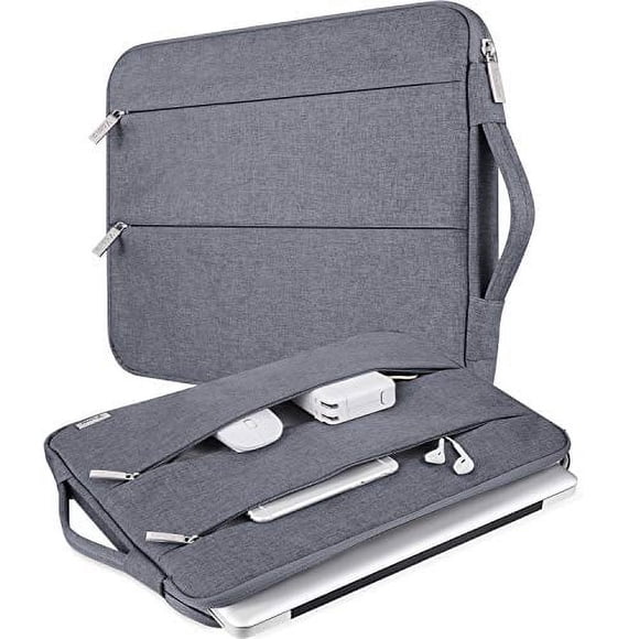 V Voova Housse de Transport pour Ordinateur Portable 13 13.3 Pouces Compatible avec MacBook Air 2018-2021, MacBook Pro 14/M1, Surface Book 3/Ordinateur Portable 13, HP Envy, Chromebook, Sac Mince avec Poignée, Gris
