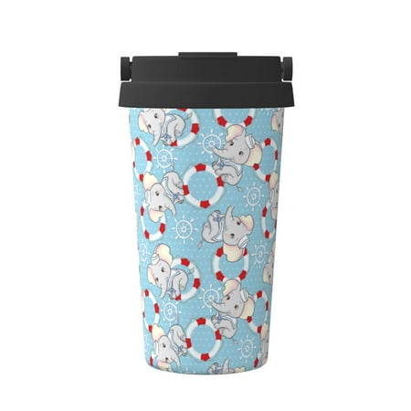 

Hirioo Baby Elephant for Coffee Travel Mug Insulated Coffee Mug with Lid