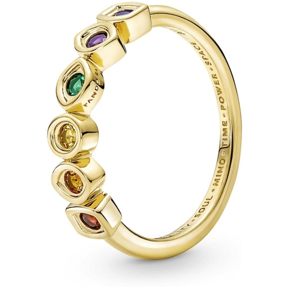 Anillo Pandora Gemas Del Infinito De The Avengers De 14K 160779C01 | Talle 58 | Joyería De Lujo Para Mujer | Ideal Para Regalo Elegante | Compatible Con Charms Pandora