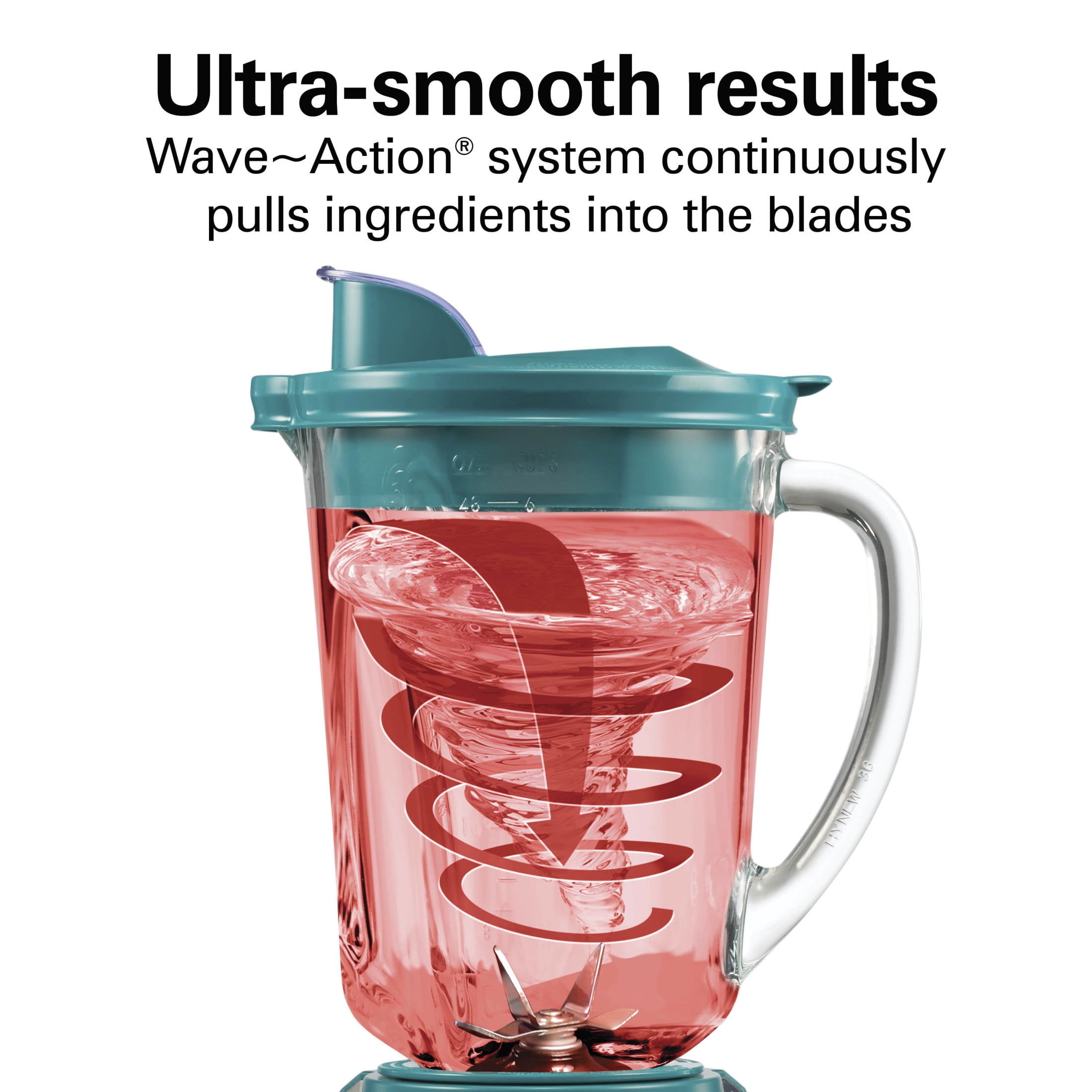 Hamilton Beach Wave Action Smoothie Blender, 48 oz Glass Jar 800 W 12-Function Countertop Blender for Kitchen, Deep Lake Blue